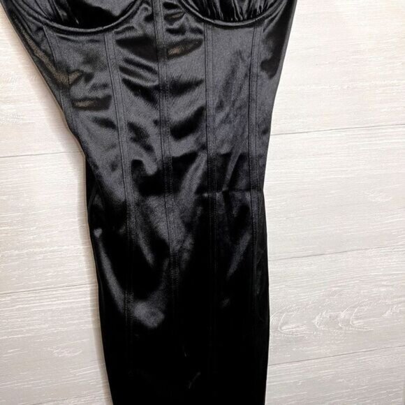 Womens Satin Sweetheart Neckline Wrap Bodycon Backless Corset Sexy Mini - Picture 5 of 8